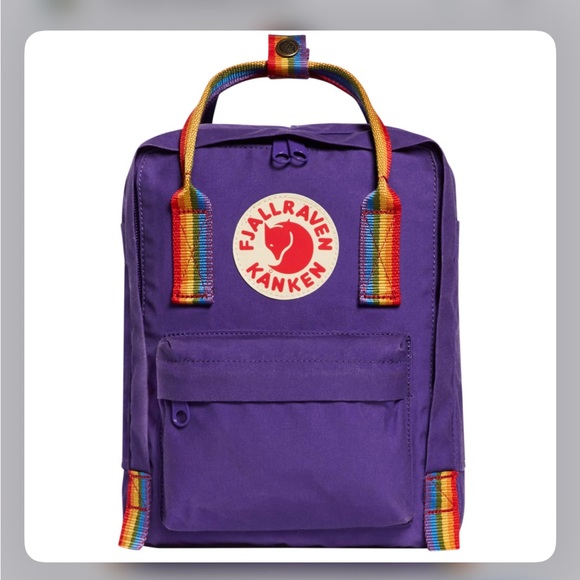 Fjallraven special edition unisex Kanken mini Backpack purple rainbow VGUC! - Picture 1 of 12